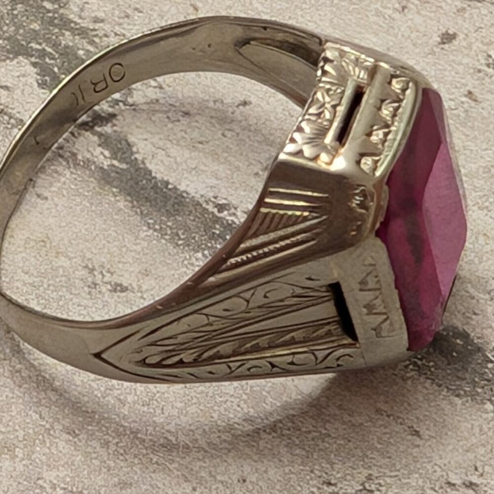 Ostby and Barton White Gold Ring with Markings OB10K - Picture 12 of 12
